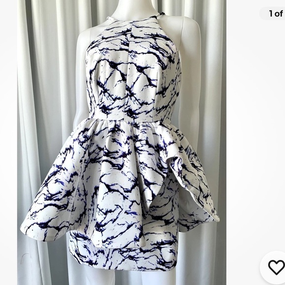 CAMEO Urban Outfitters Alone Tonight Oil Spill Peplum Dress - Picture 1 of 15